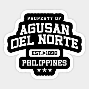 Agusan del Norte - Property of the Philippines Shirt (White) Sticker